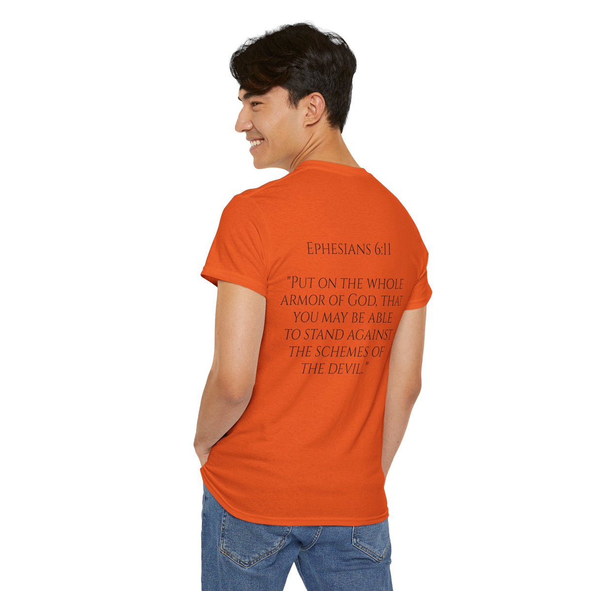 "Light Defeats Darkness" October Holliday Line edition T-Shirt — "Darkness Appeared He Need It Not" Graphic Tee (Ephesians 6:11)