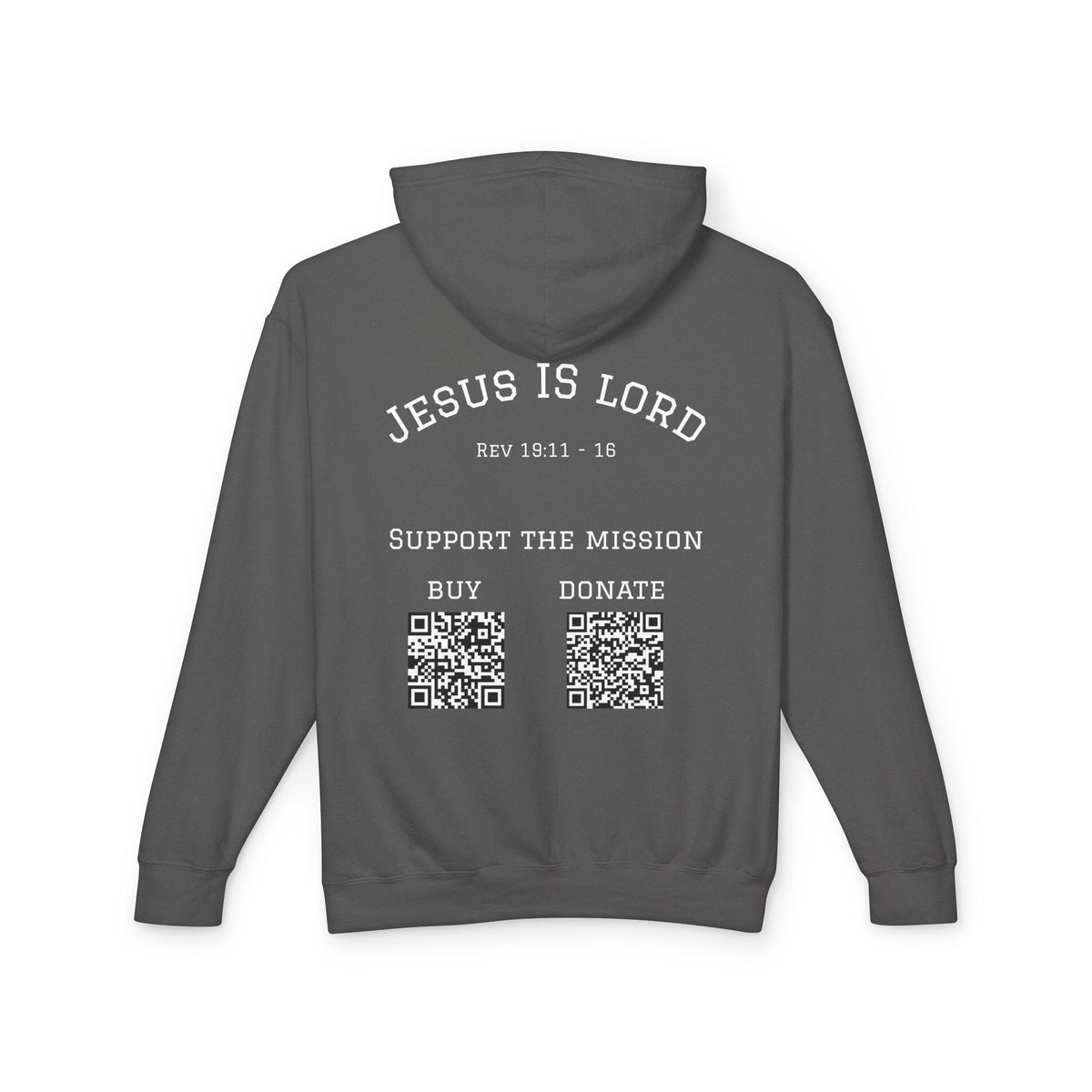 'Jesus Is Lord' Ad Variant Hoodie — with Revelation 19:11-16 Christian Graphic