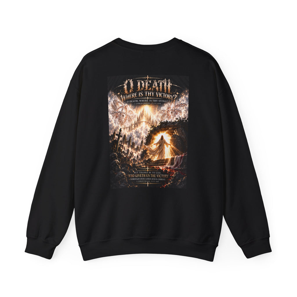 "O Death?" Holiday October Edition Crewneck sweatshirt Gothic Scripture Graphic
