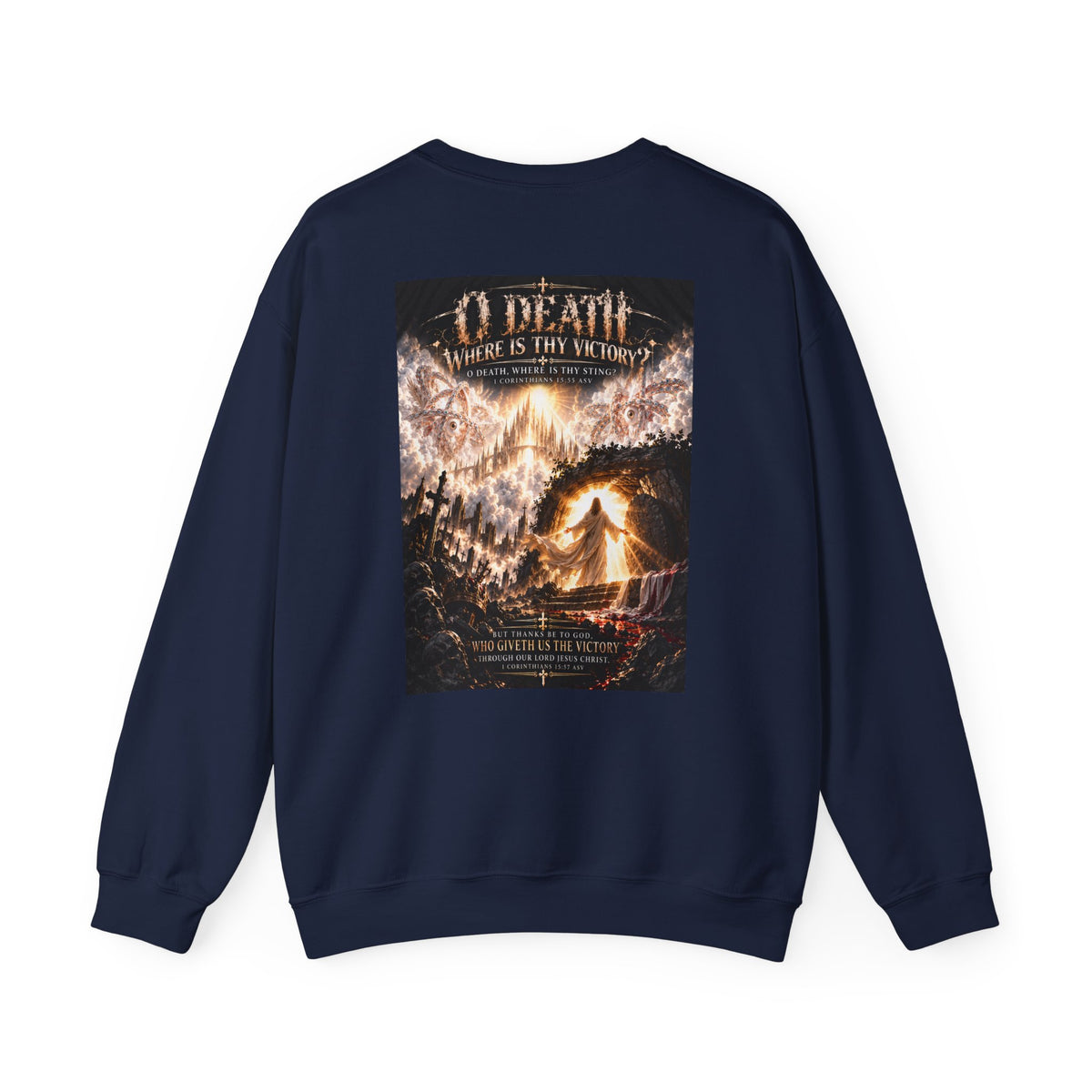 "O Death?" Holiday October Edition Crewneck sweatshirt Gothic Scripture Graphic