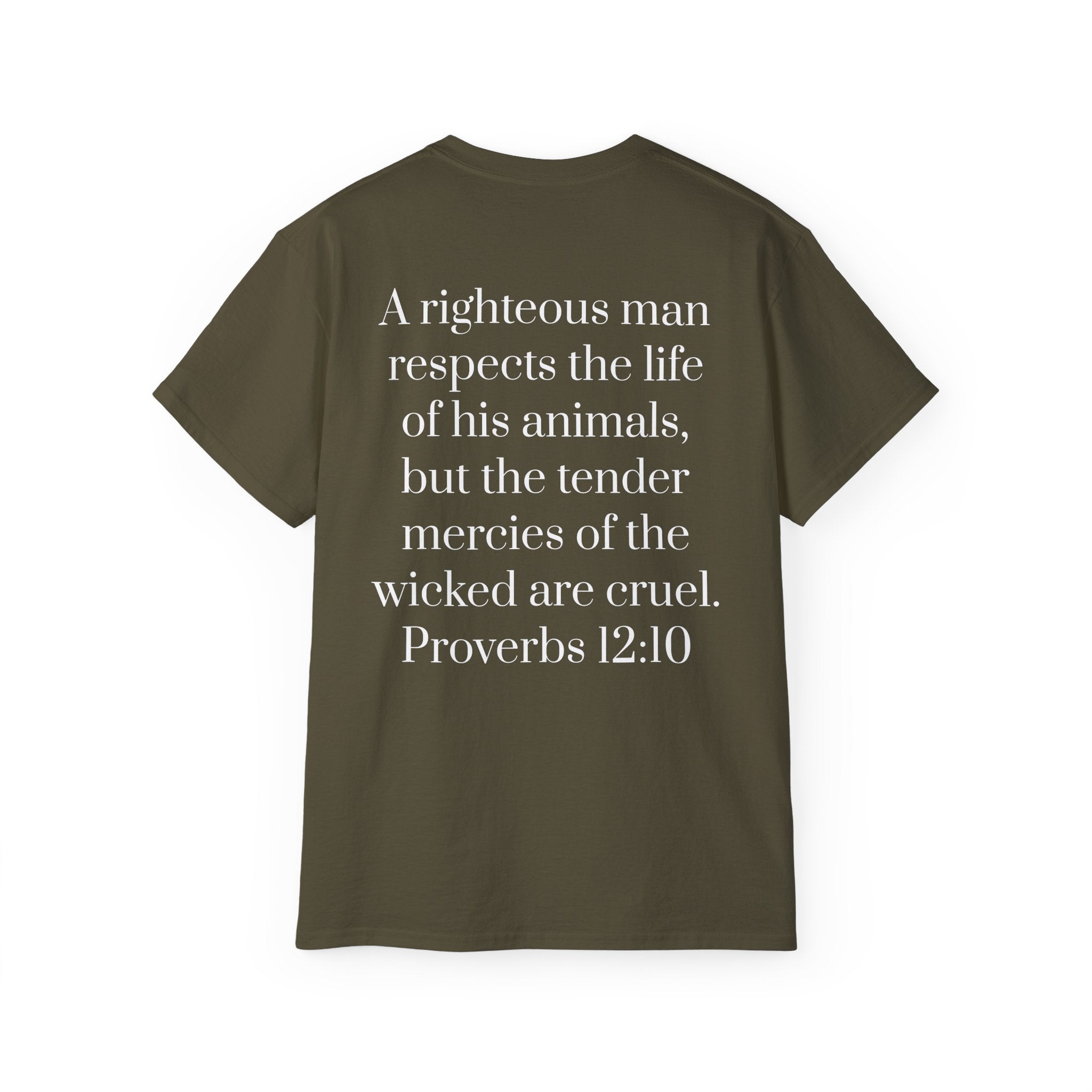 Jesus Follower Dog Lover T-Shirt — Proverbs 12:10 Dog adoption Faith Tee
