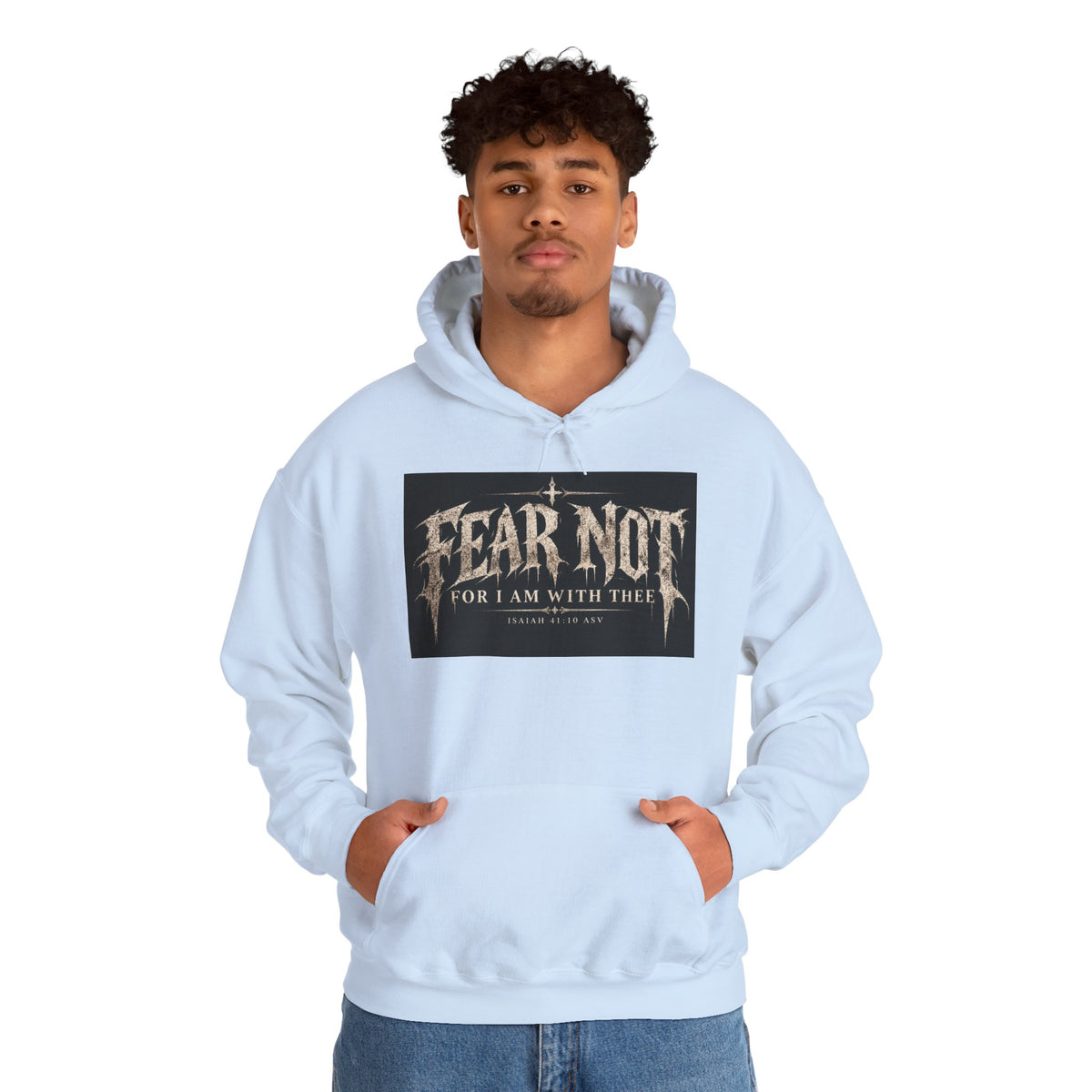 Fear Not Hoodie Holiday October edition — Christian Cross Graphic Hooded Sweatshirt