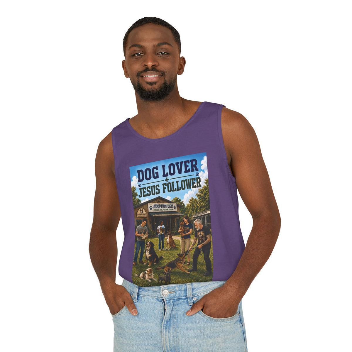 Jesus Follower Dog Lover Tank Top — Christian Pet Lover Graphic Tank