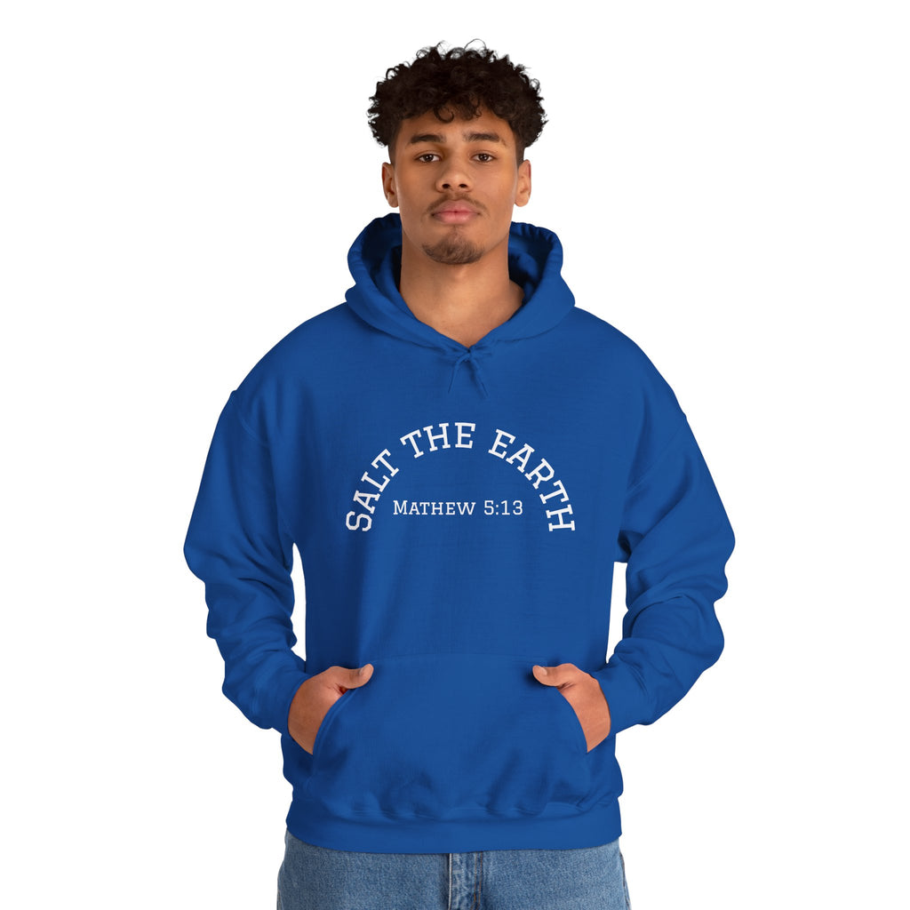 Salt the Earth Hoodie — "Salt the Earth" Matthew 5:13 Christian Graphic Pullover