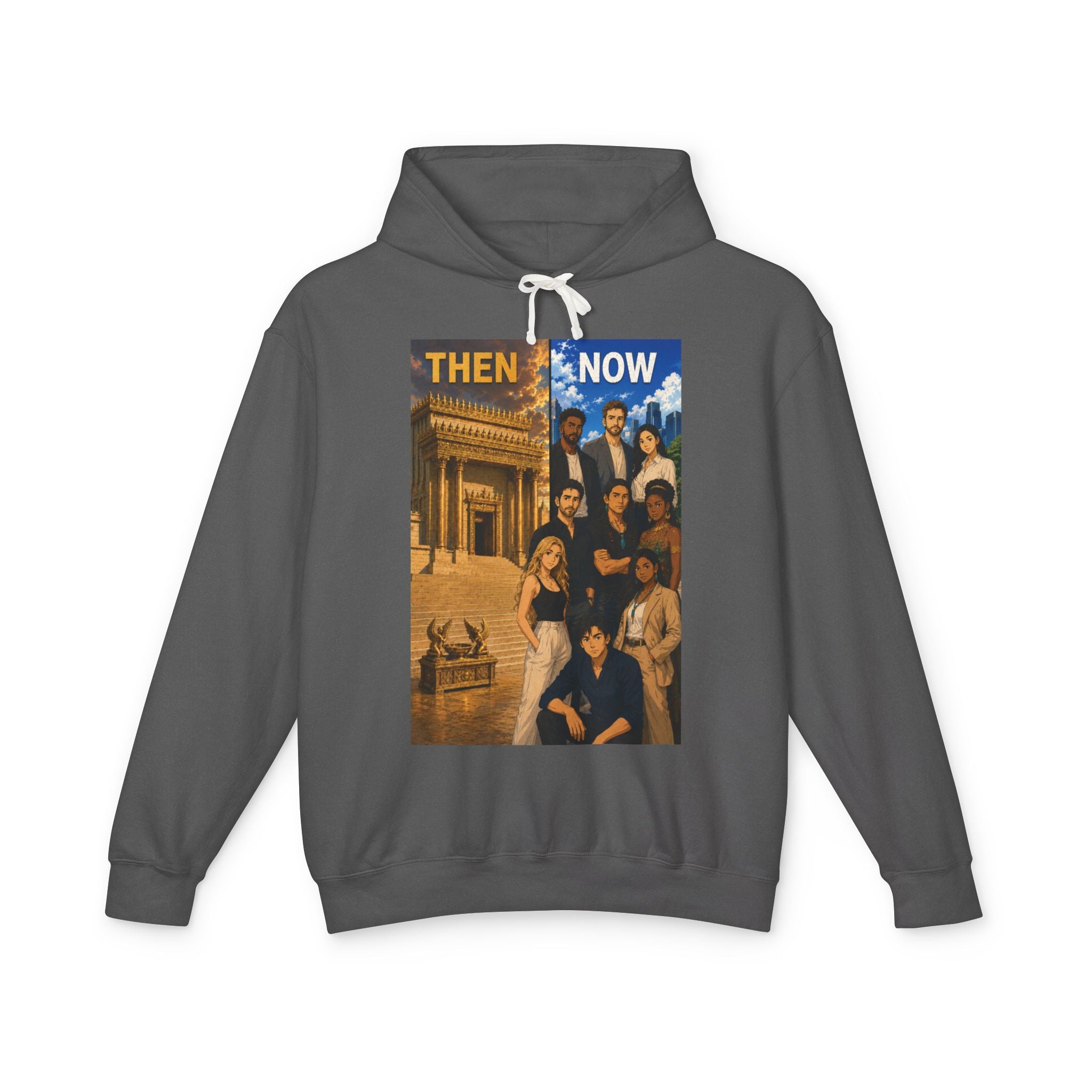 Christian 'Then & Now' Hoodie — 2 Corinthians 6:16 Temple of the Living God Sweatshirt