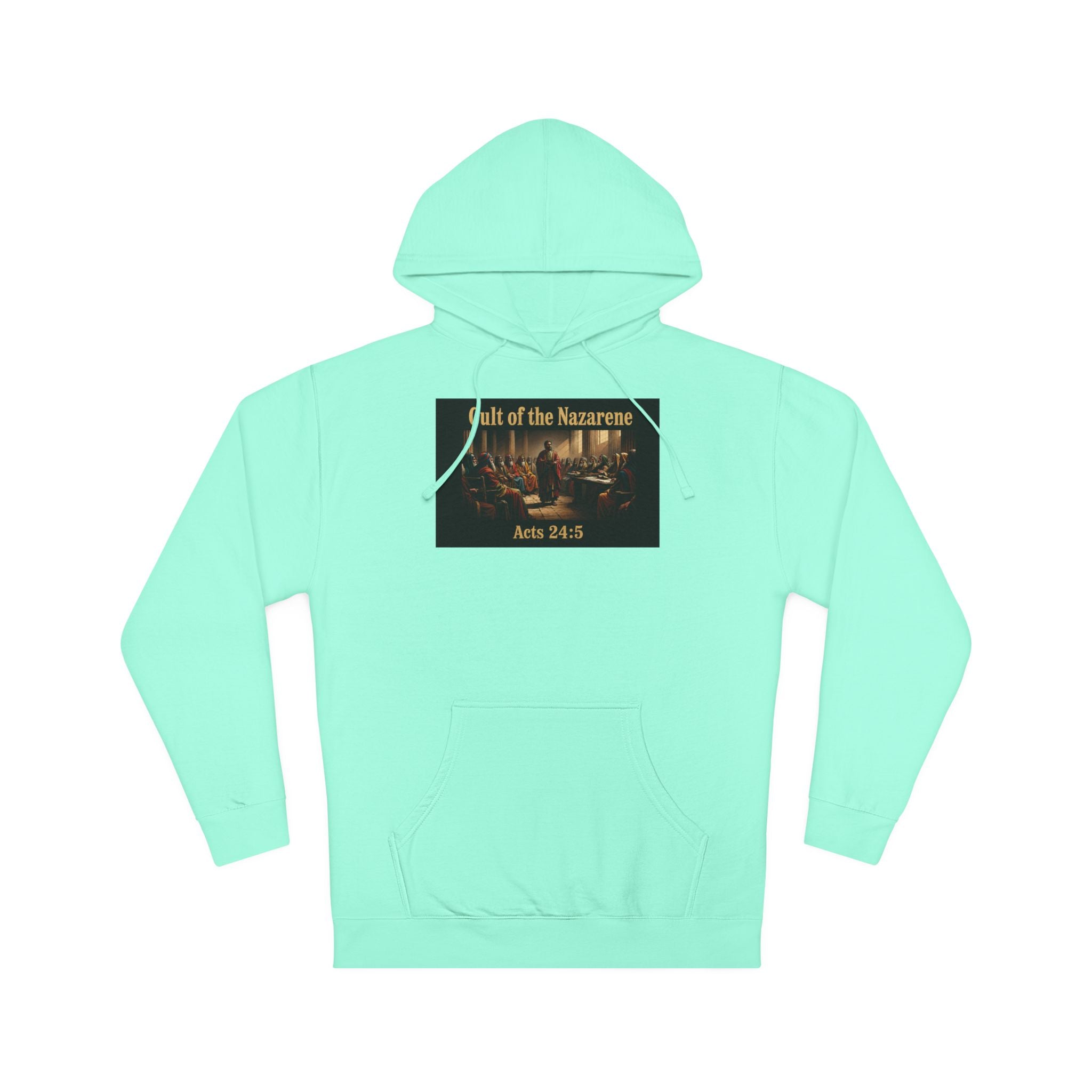 Christian Hoodie "Cult of the Nazarene" — Acts 24:5, Matthew 5:11 Verse Pullover multiple colors