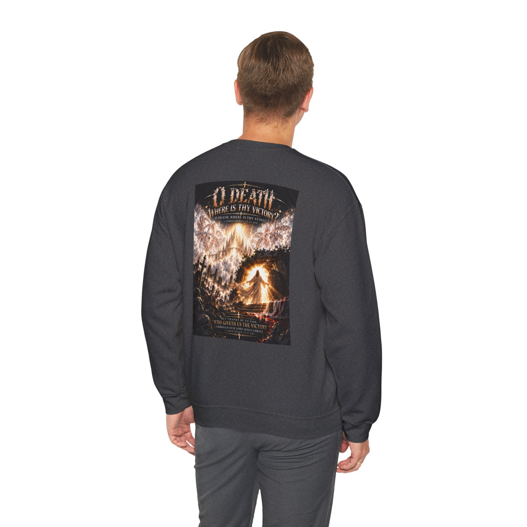 "O Death?" Holiday October Edition Crewneck sweatshirt Gothic Scripture Graphic