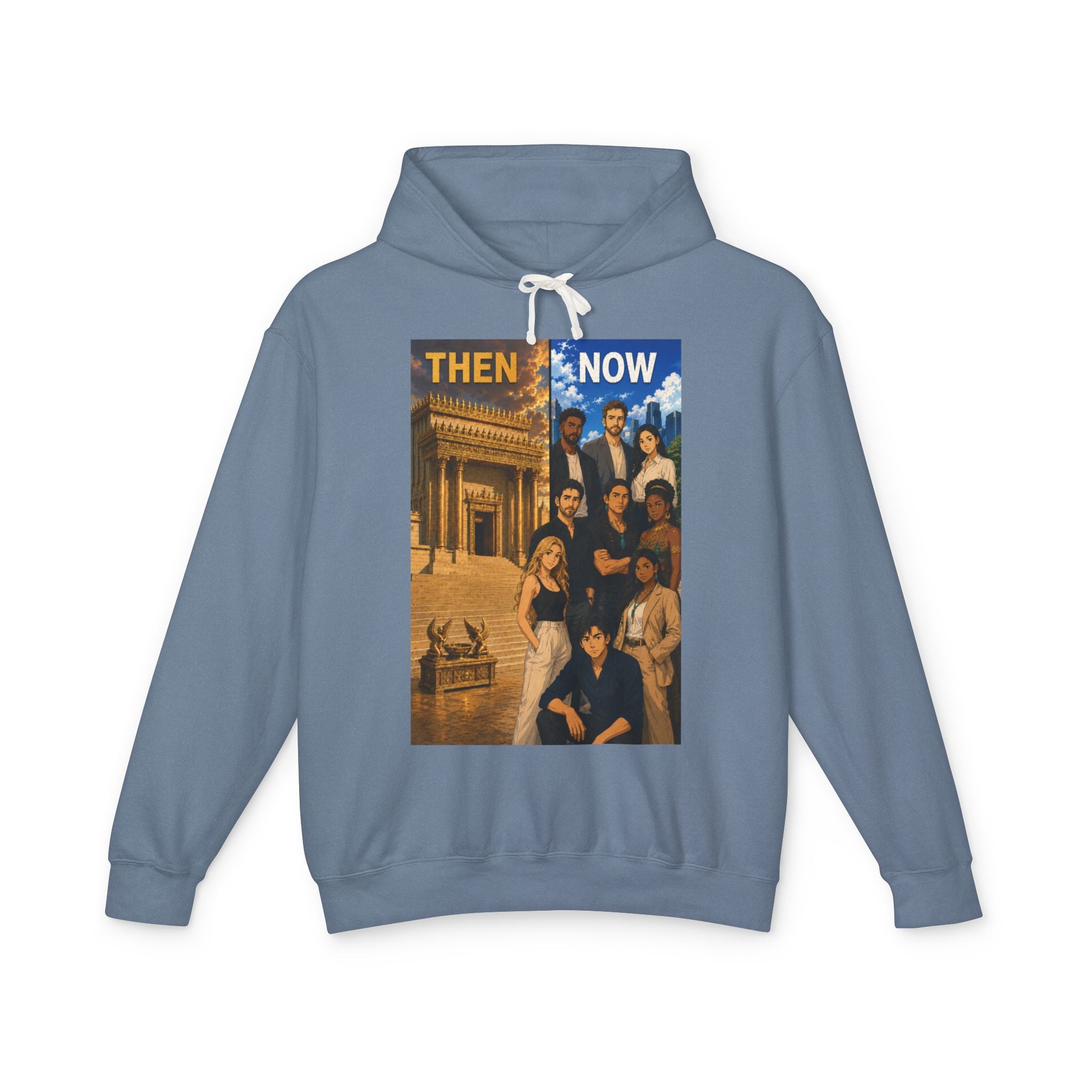 Christian 'Then & Now' Hoodie — 2 Corinthians 6:16 Temple of the Living God Sweatshirt
