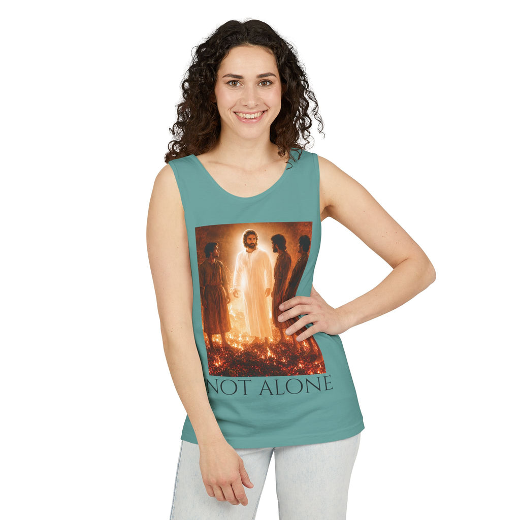 'Not Alone' Tank Top — Jesus with Four Men, Daniel 3:25 Scripture Tank