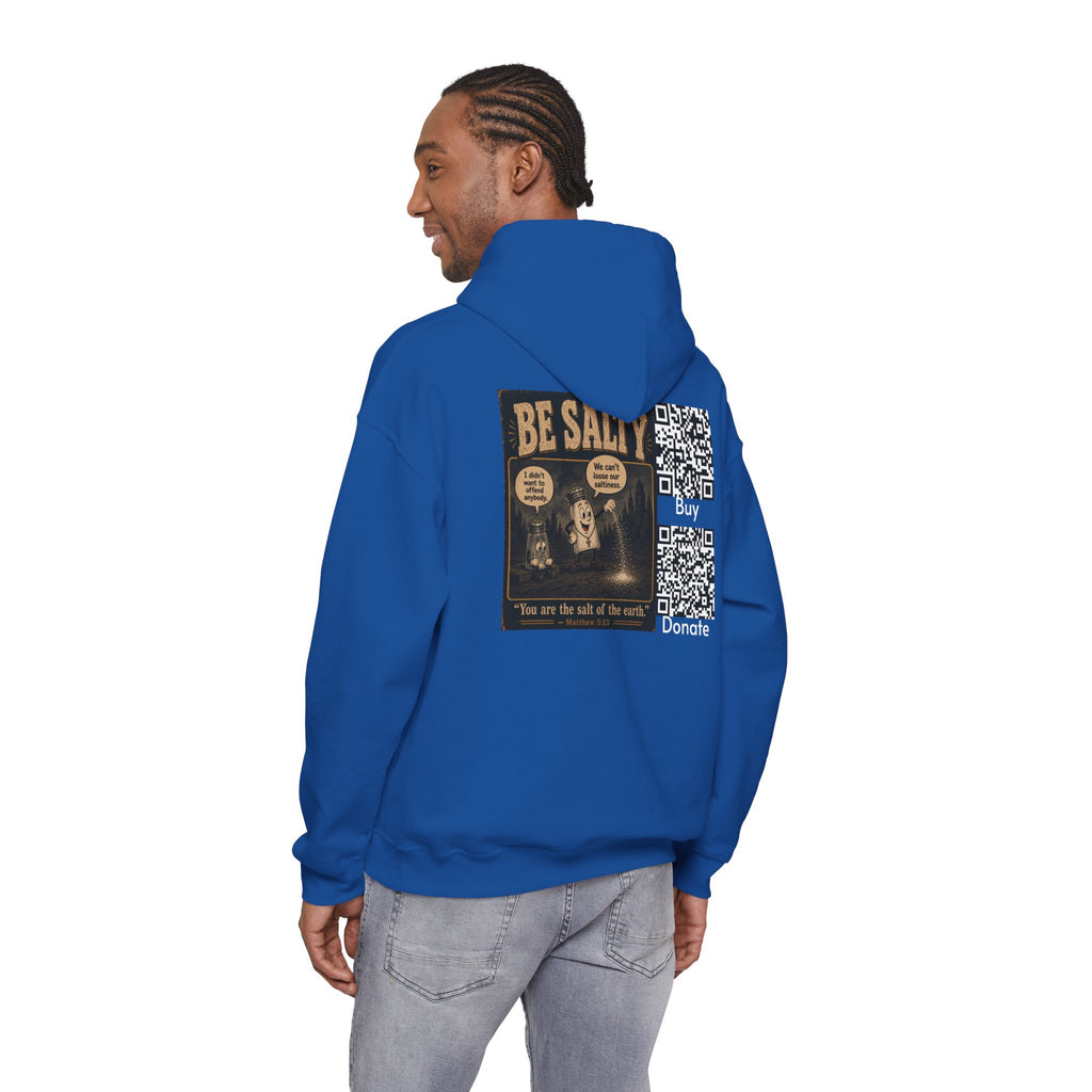 Salt the Earth "Ad version" Hoodie — "Salt the Earth" Matthew 5:13 Christian Graphic Pullover