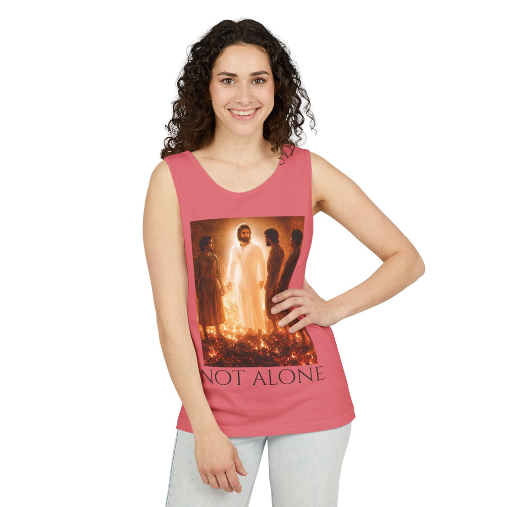 'Not Alone' Tank Top — Jesus with Four Men, Daniel 3:25 Scripture Tank