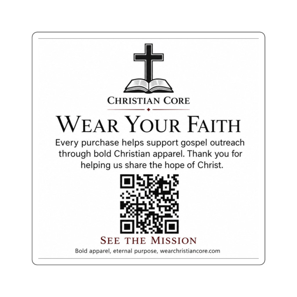 "Wear Your Faith" QR Mission Sticker —Christian Faith Square Sticker