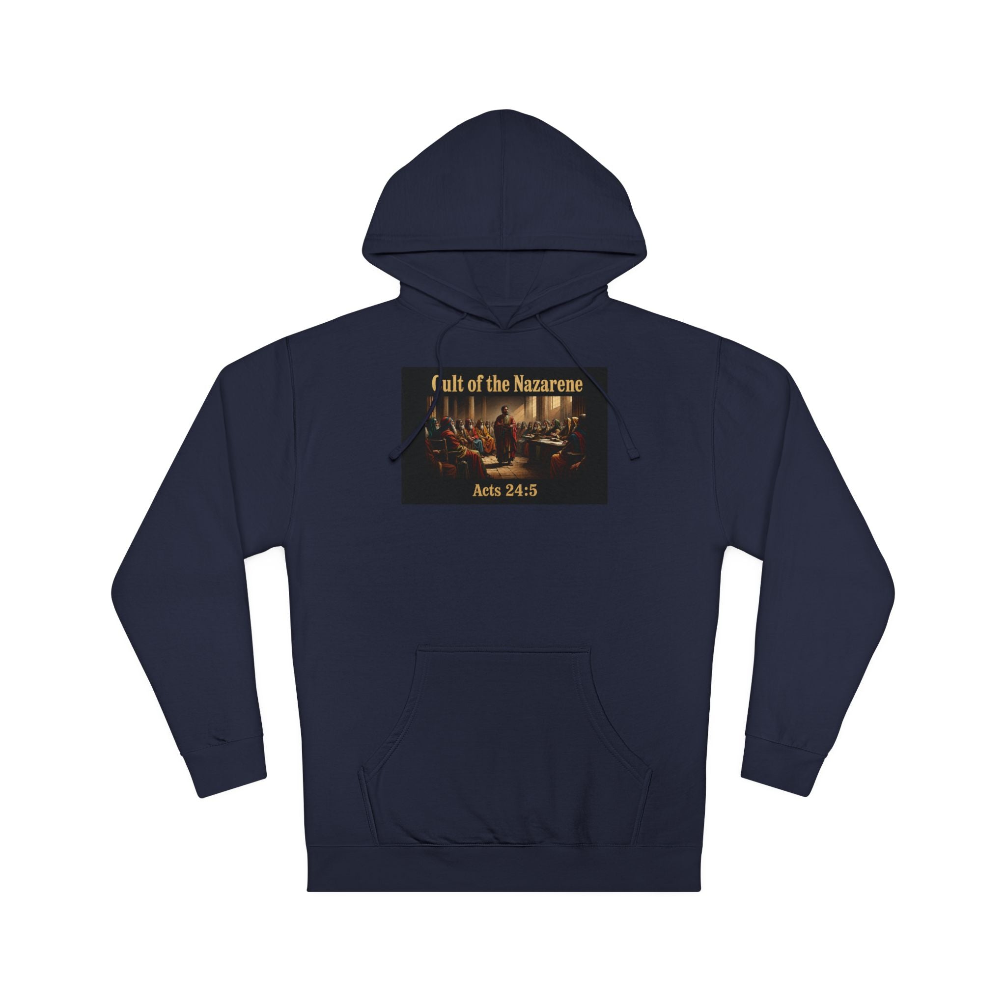 Christian Hoodie "Cult of the Nazarene" — Acts 24:5, Matthew 5:11 Verse Pullover multiple colors