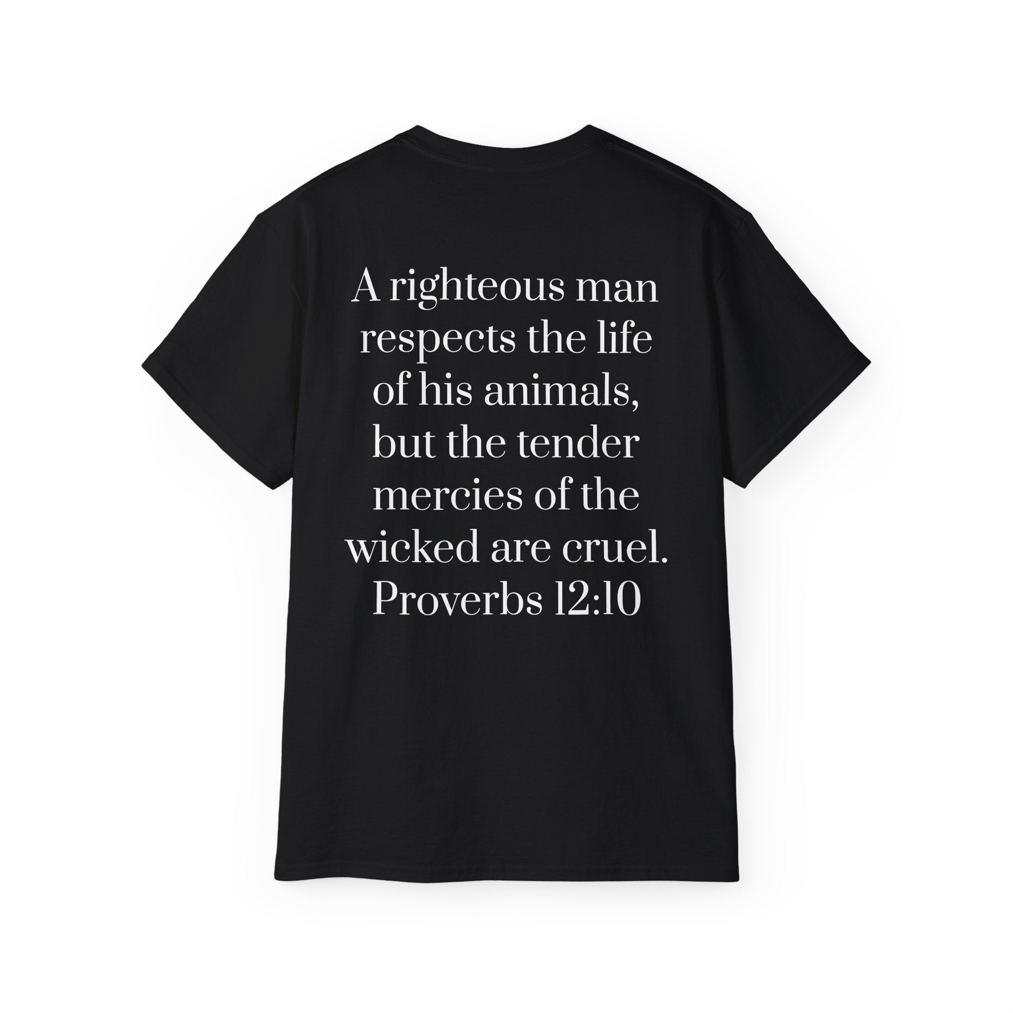 Jesus Follower Dog Lover T-Shirt — Proverbs 12:10 Dog adoption Faith Tee