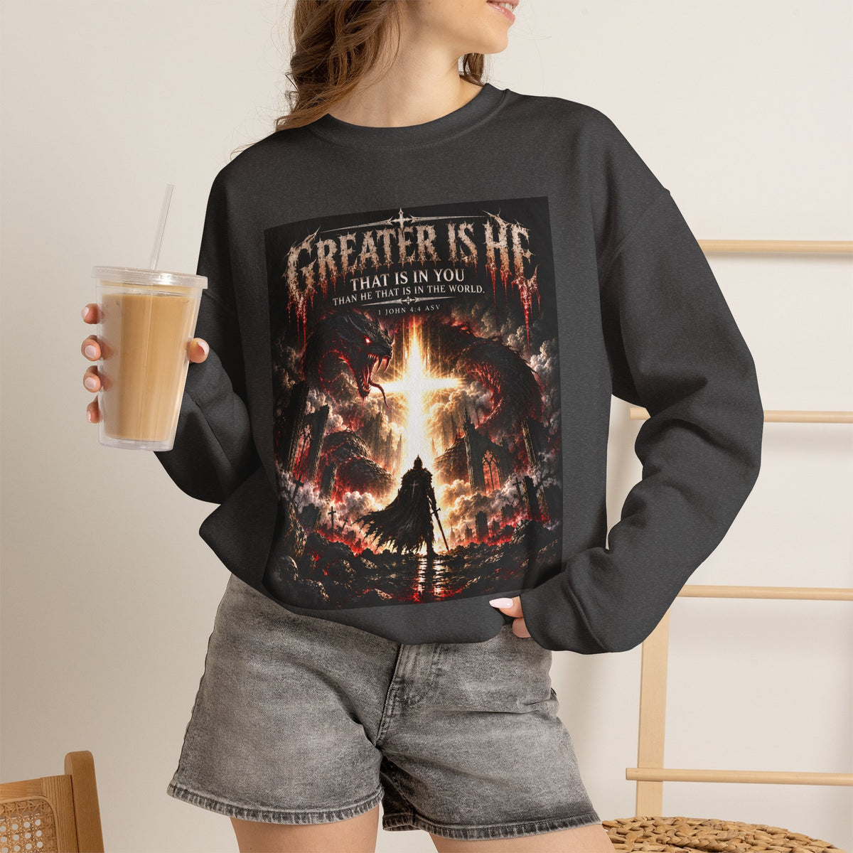 "Greater Is He" Ad Edition Holiday October Edition Cross Design