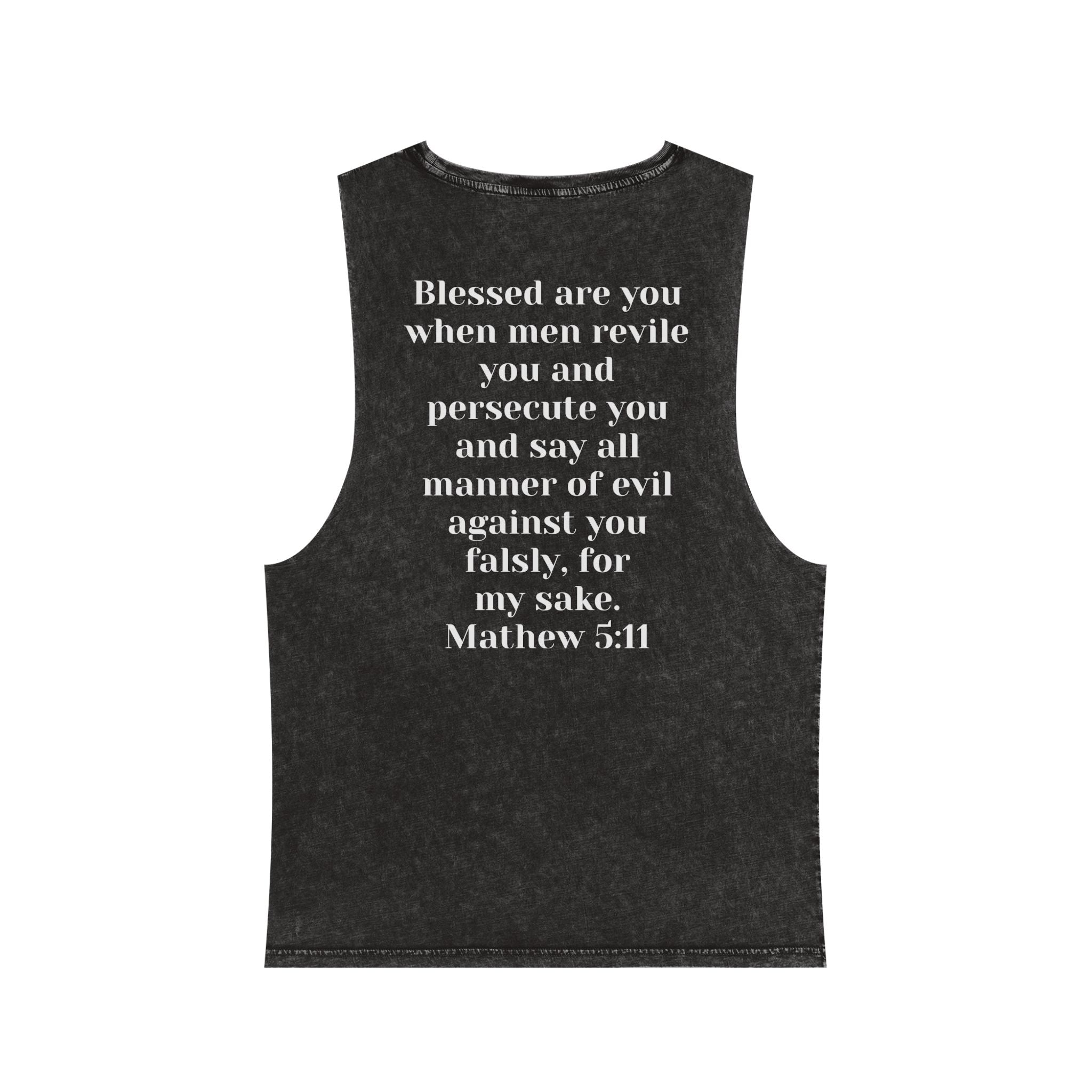 Cult of the Nazarene Tank Top – Vintage Stonewash Christian Scripture (Acts 24:5 / Matthew 5:11)