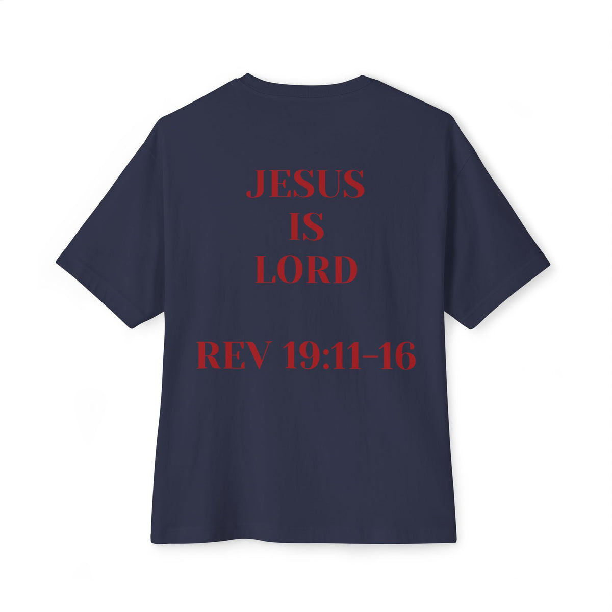 Jesus Is Lord Tee — King on White Horse Christian Graphic T‑Shirt (Rev. 19:11-16)
