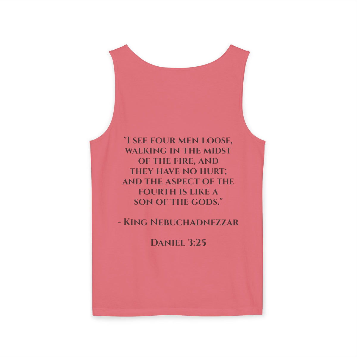 'Not Alone' Tank Top — Jesus with Four Men, Daniel 3:25 Scripture Tank