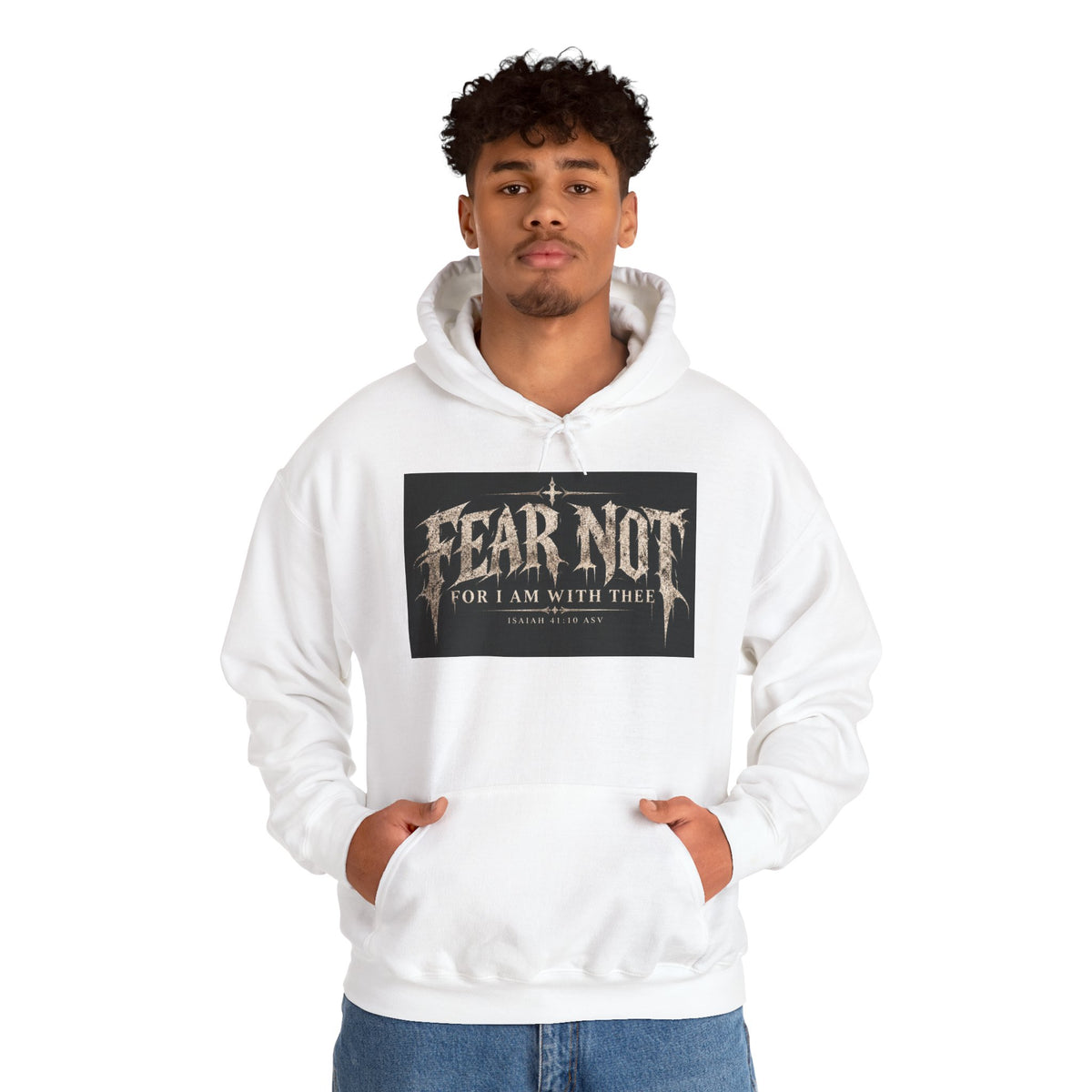 Fear Not Hoodie Holiday October edition — Christian Cross Graphic Hooded Sweatshirt