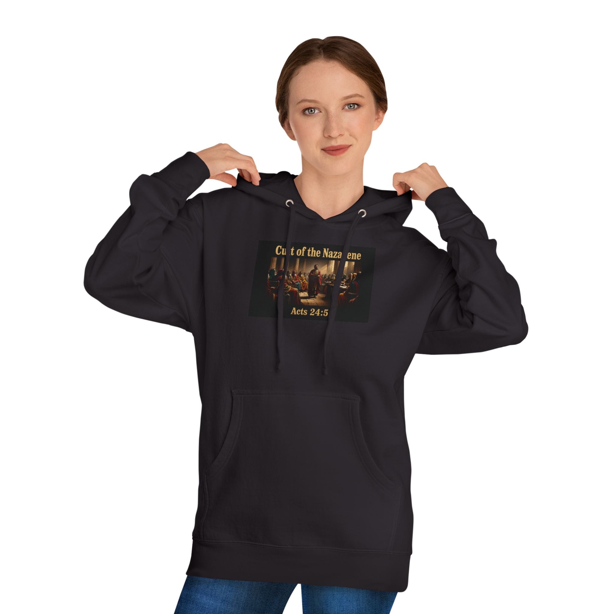 Christian Hoodie "Cult of the Nazarene" — Acts 24:5, Matthew 5:11 Verse Pullover multiple colors