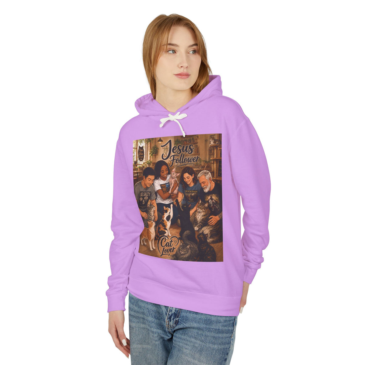 Cat Lover Jesus Follower Hoodie — Proverbs 12:10 Christian Pet Sweatshirt