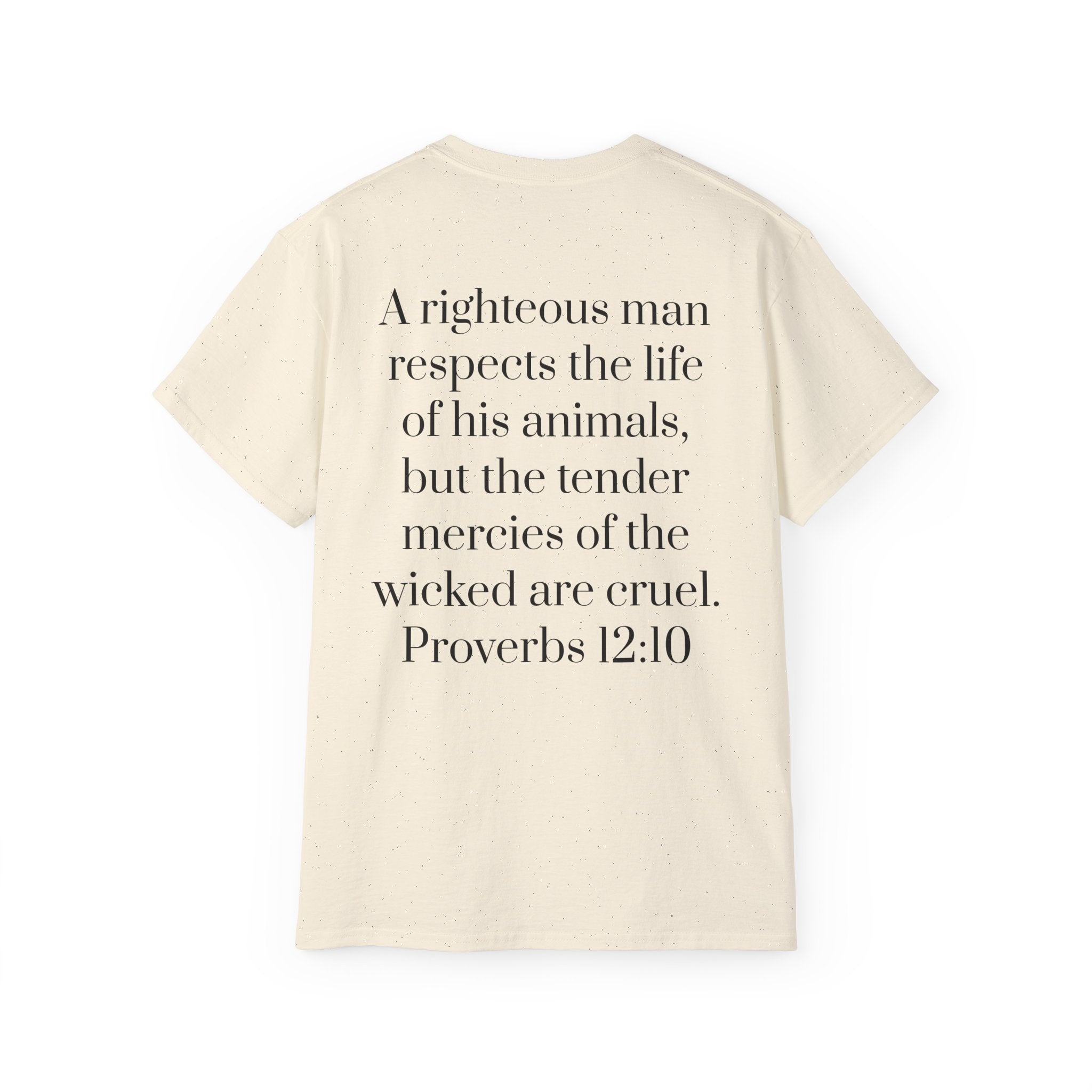 Jesus Follower Dog Lover T-Shirt — Proverbs 12:10 Dog adoption Faith Tee
