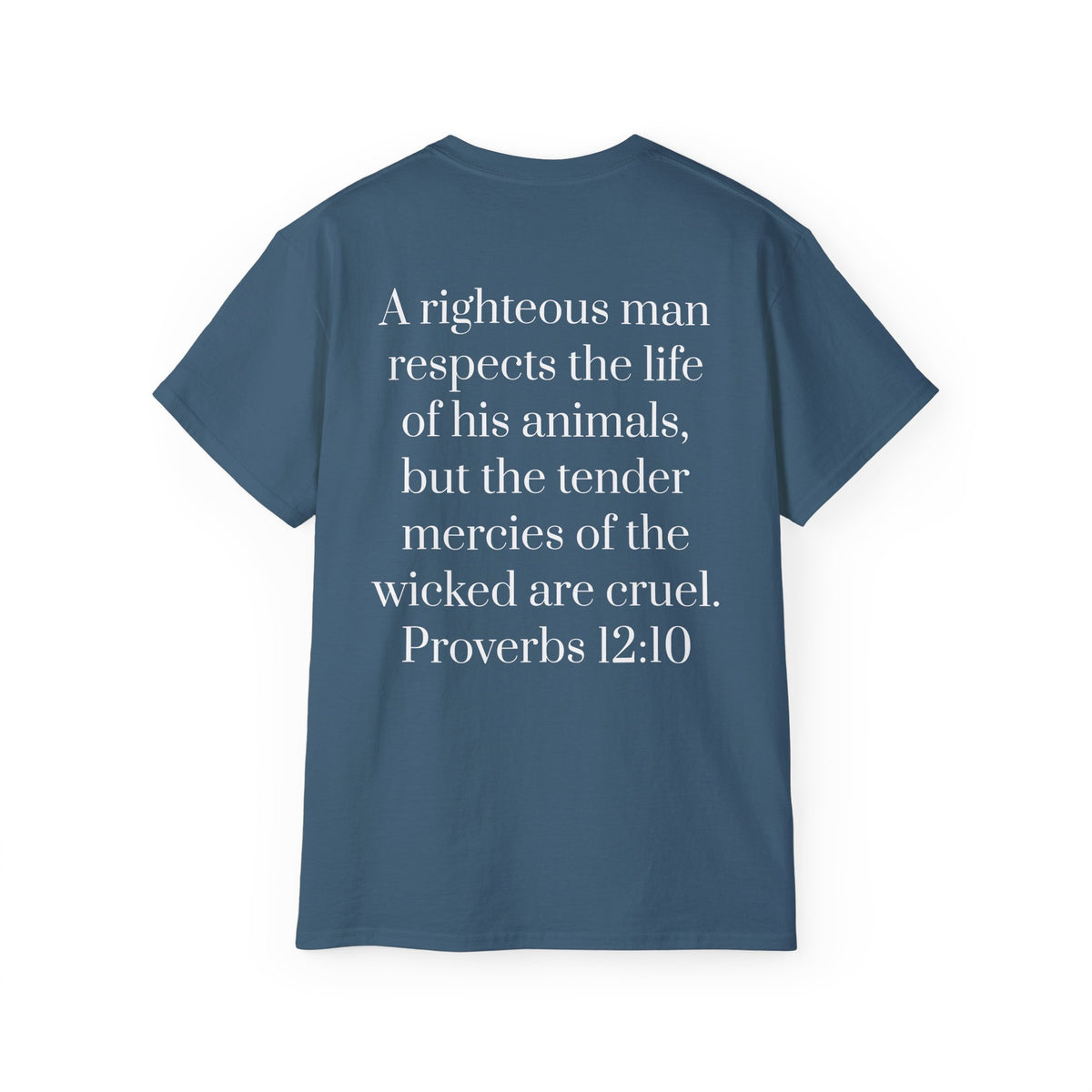 Jesus Follower Dog Lover T-Shirt — Proverbs 12:10 Dog adoption Faith Tee