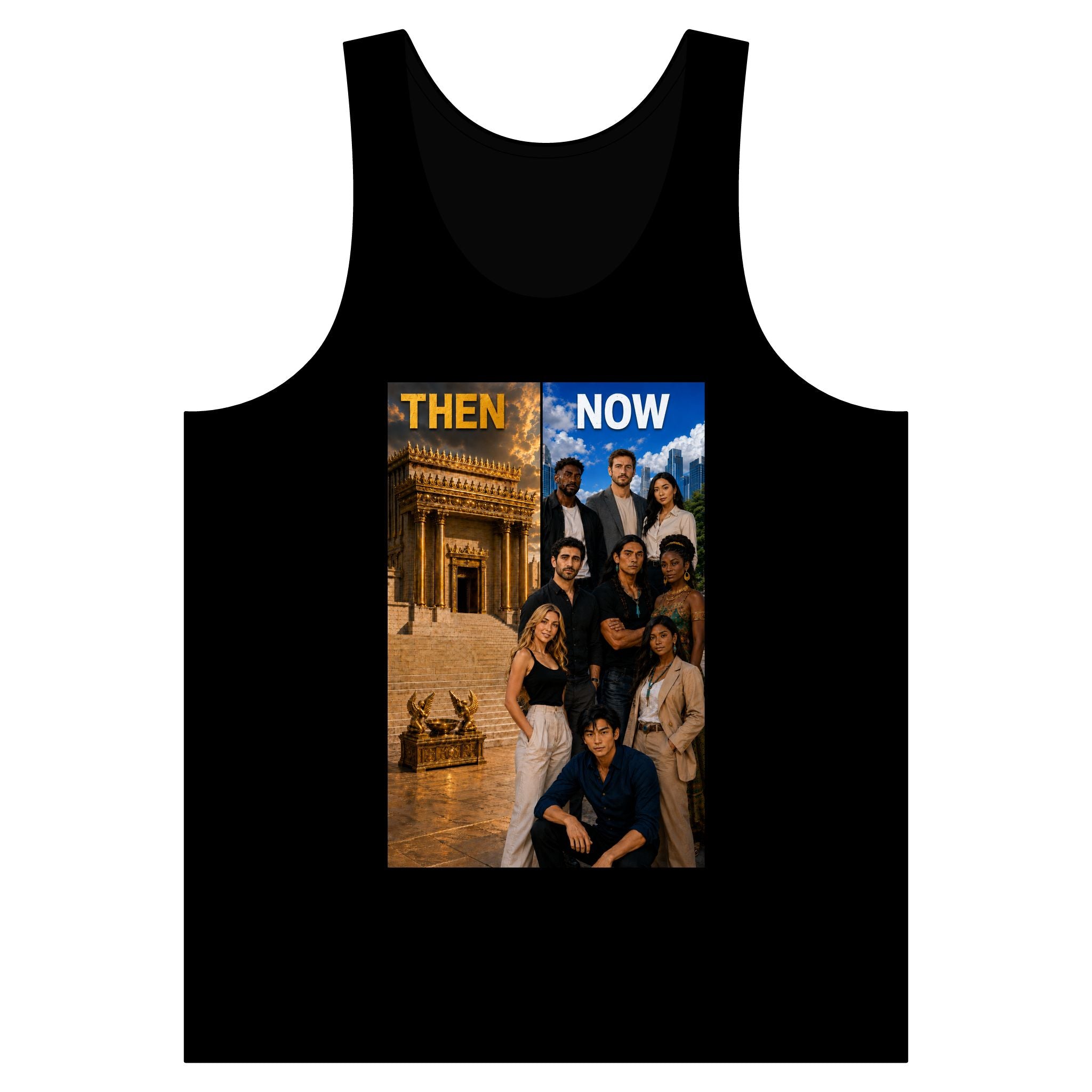 'Then & Now' non-animated — 2 Corinthians 6:16 Faith Graphic Tank Top