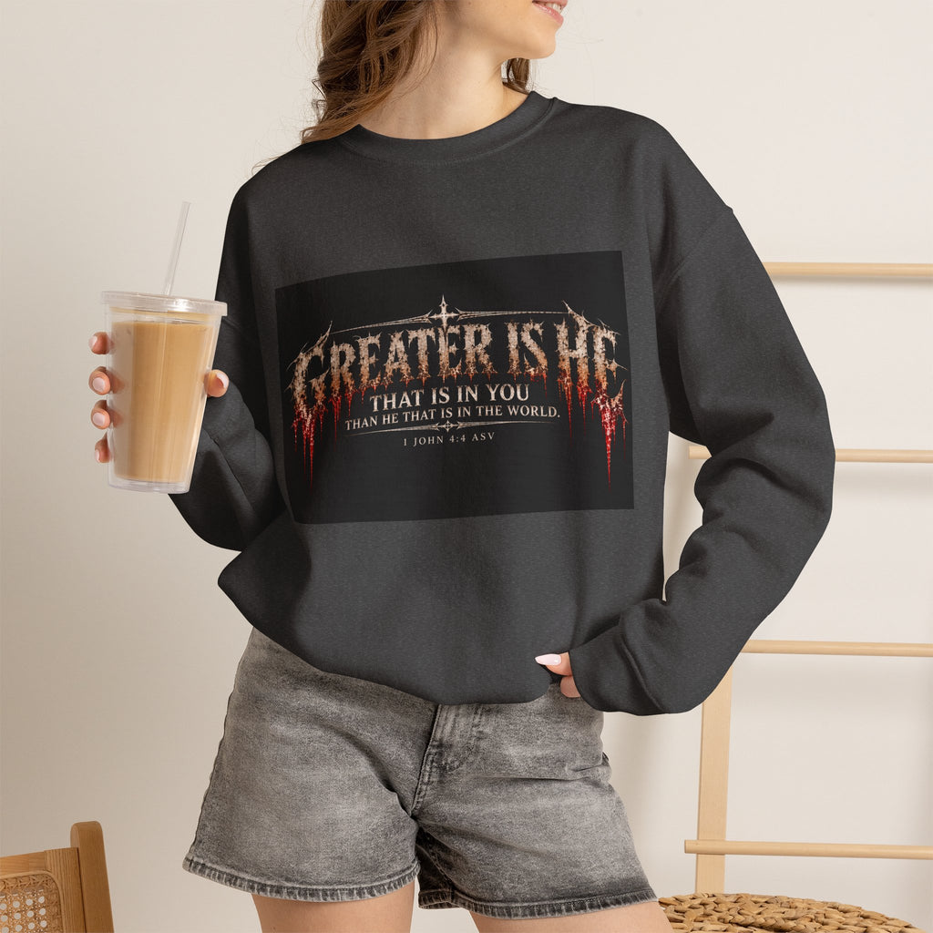 "Greater Is He" Holiday October Edition Cross Design