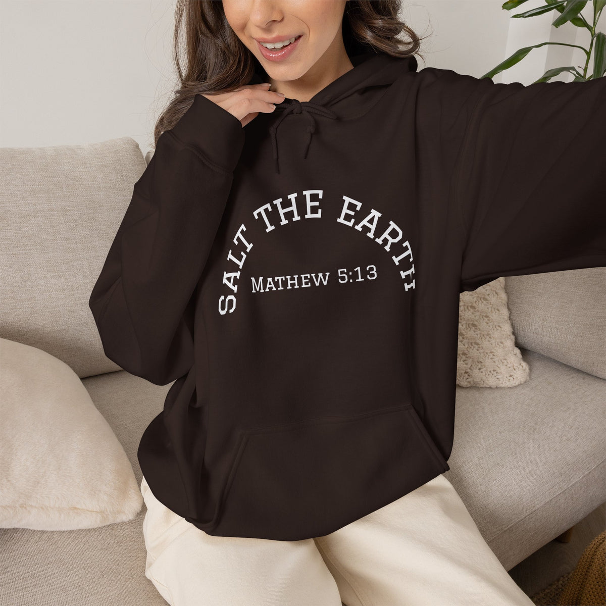 Salt the Earth "Ad version" Hoodie — "Salt the Earth" Matthew 5:13 Christian Graphic Pullover