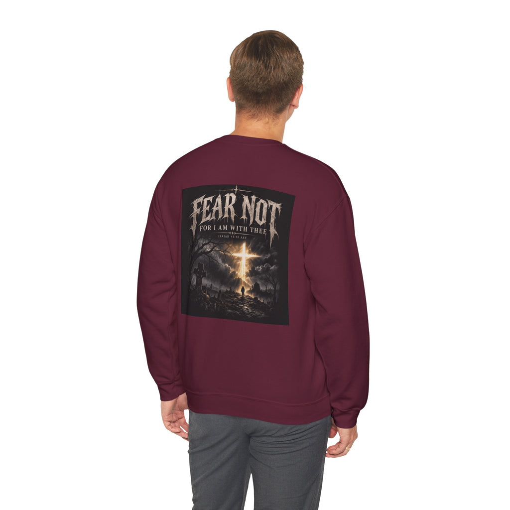 Fear Not Crewneck Sweatshirt Holiday October Edition — "Fear Not, For I Am With Thee" Christian Graphic Pullover