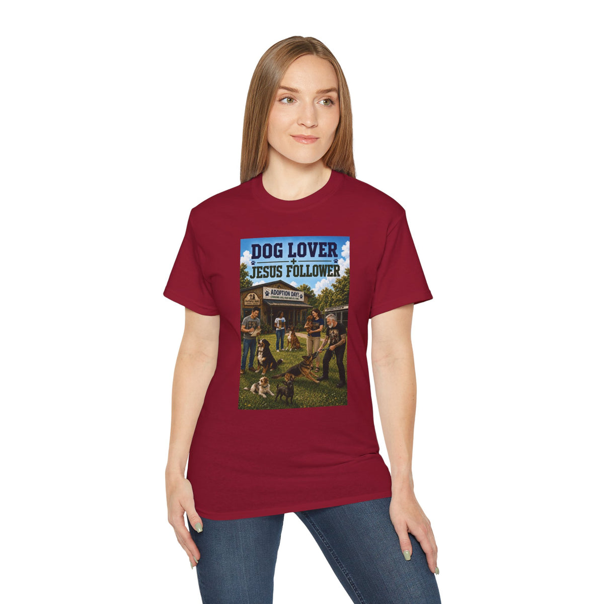 Jesus Follower Dog Lover T-Shirt — Proverbs 12:10 Dog adoption Faith Tee