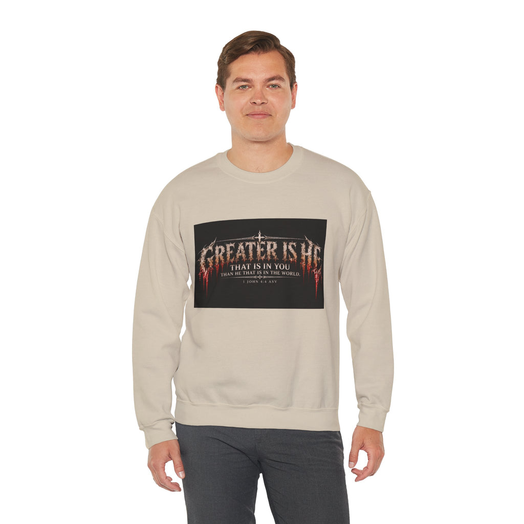 "Greater Is He" Holiday October Edition Cross Design