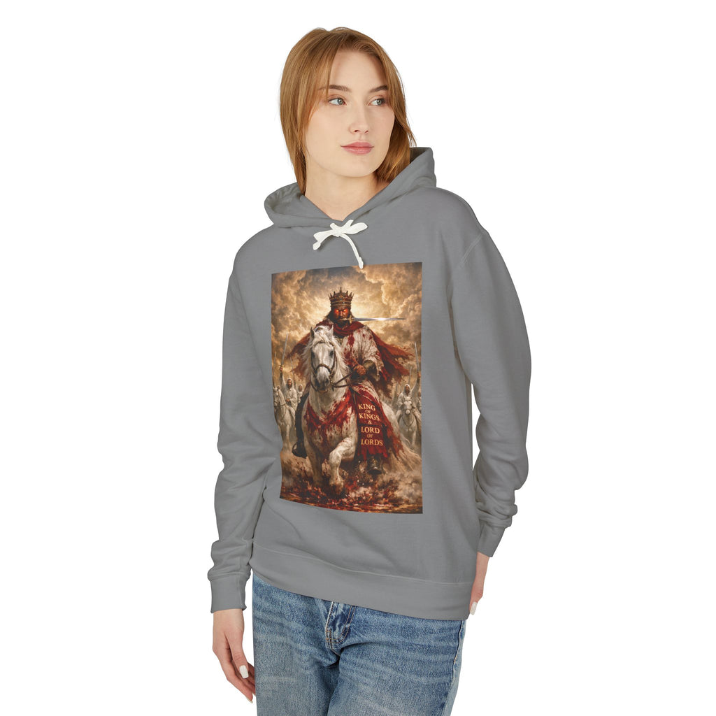 'Jesus Is Lord' Ad Variant Hoodie — with Revelation 19:11-16 Christian Graphic
