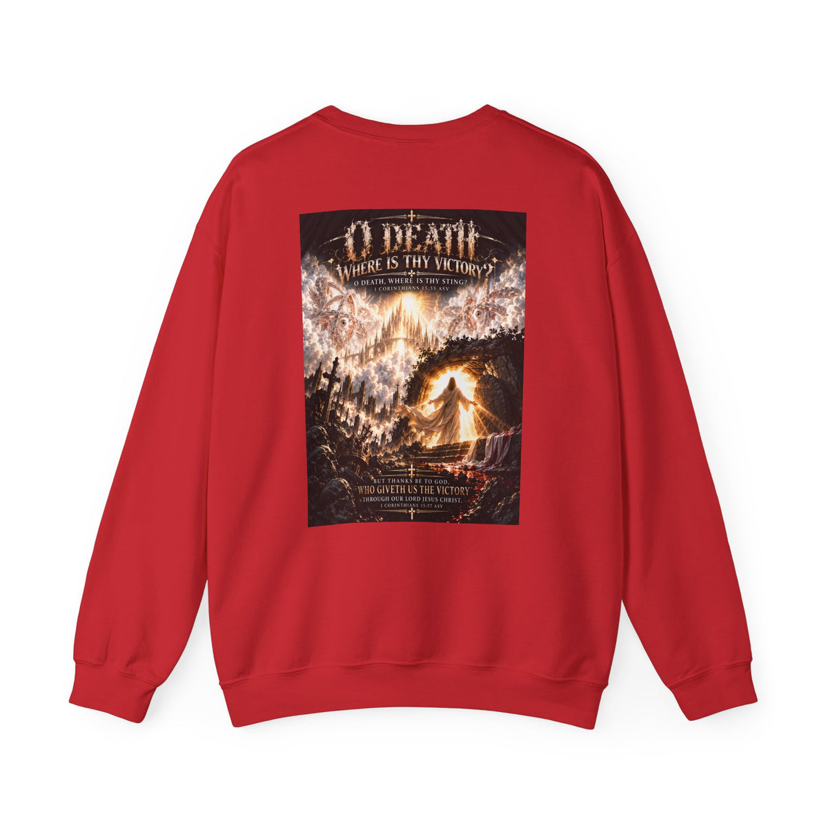 "O Death?" Holiday October Edition Crewneck sweatshirt Gothic Scripture Graphic