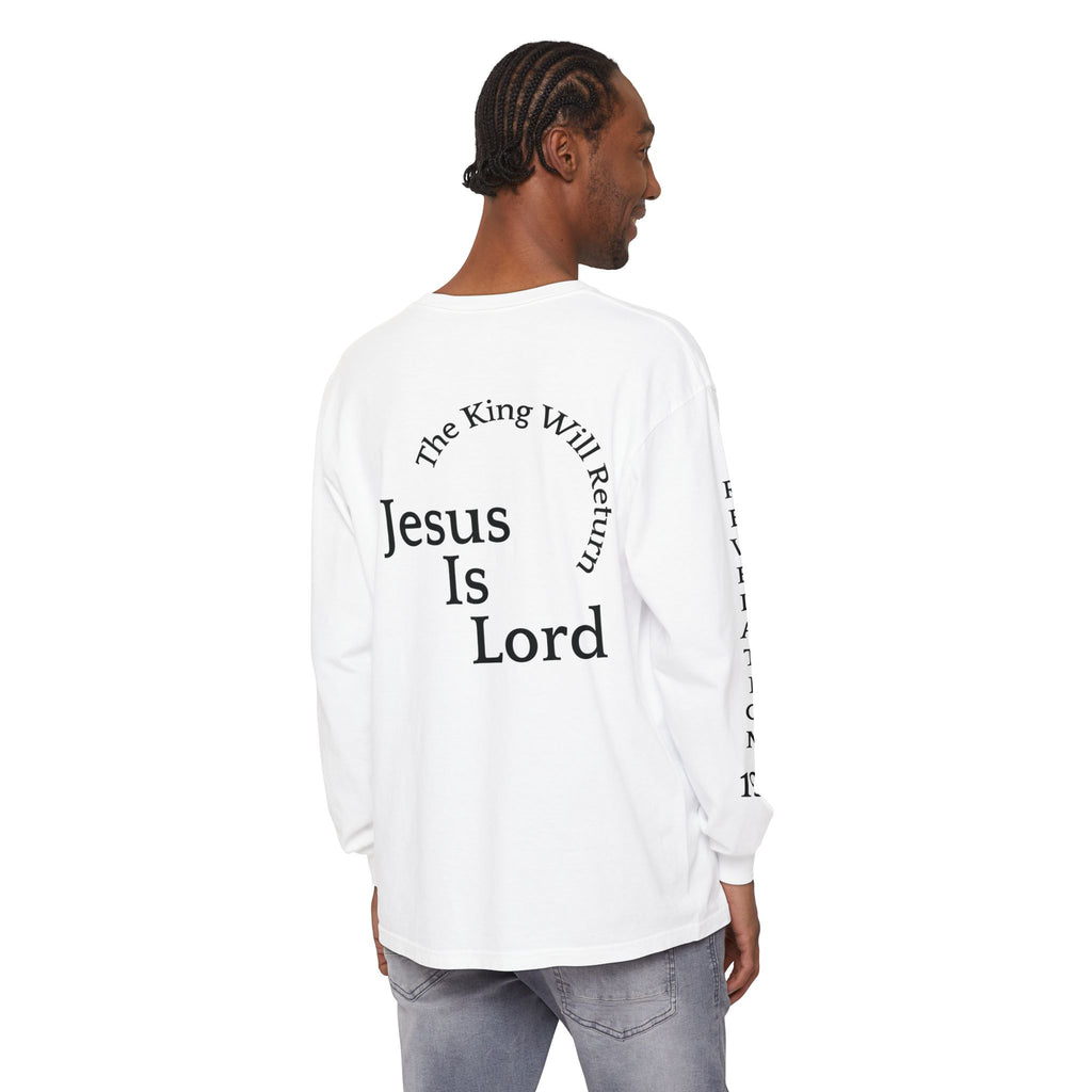 Jesus Is Lord Long Sleeve Tee — Regal Christian Warrior Graphic Shirt