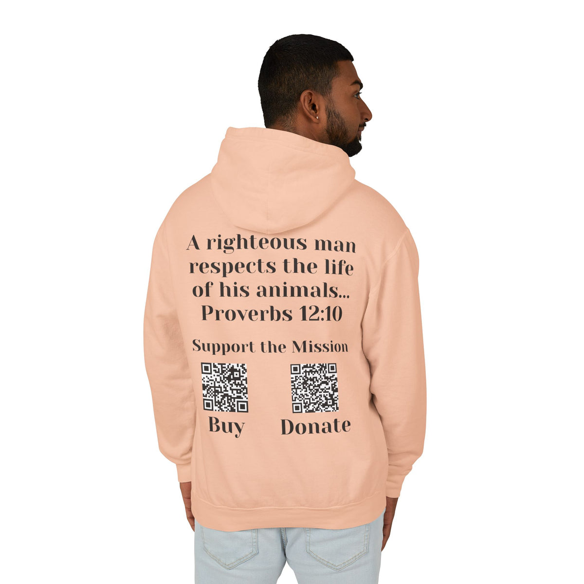 "Ad version" Cat Lover Hoodie — Proverbs 12:10 Christian Pet Sweatshirt