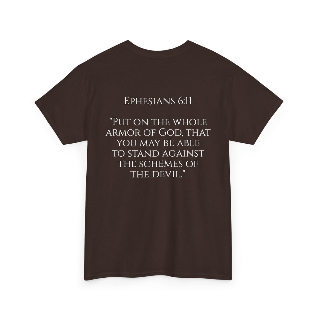 "Light Defeats Darkness" October Holliday Line edition T-Shirt — "Darkness Appeared He Need It Not" Graphic Tee (Ephesians 6:11)