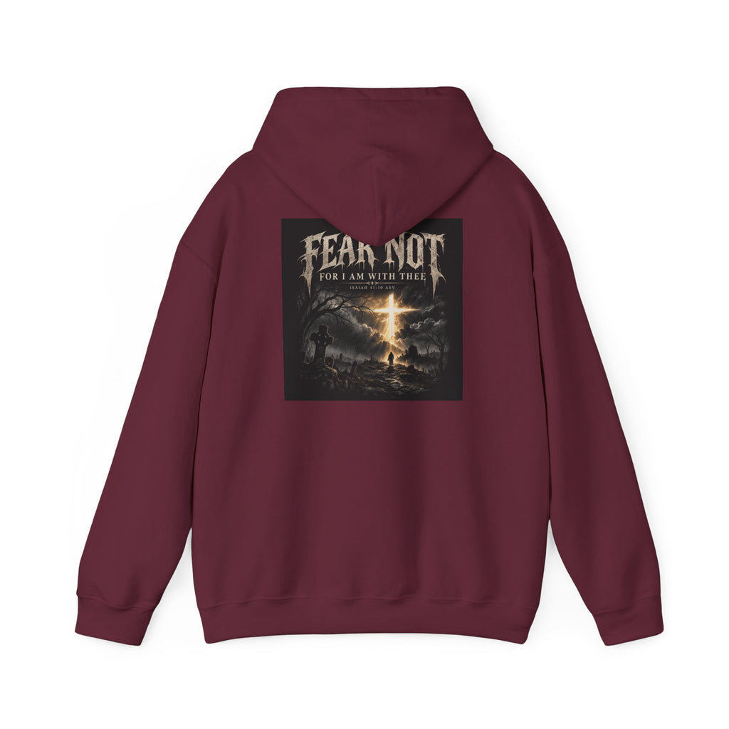 Fear Not Hoodie Holiday October edition — Christian Cross Graphic Hooded Sweatshirt