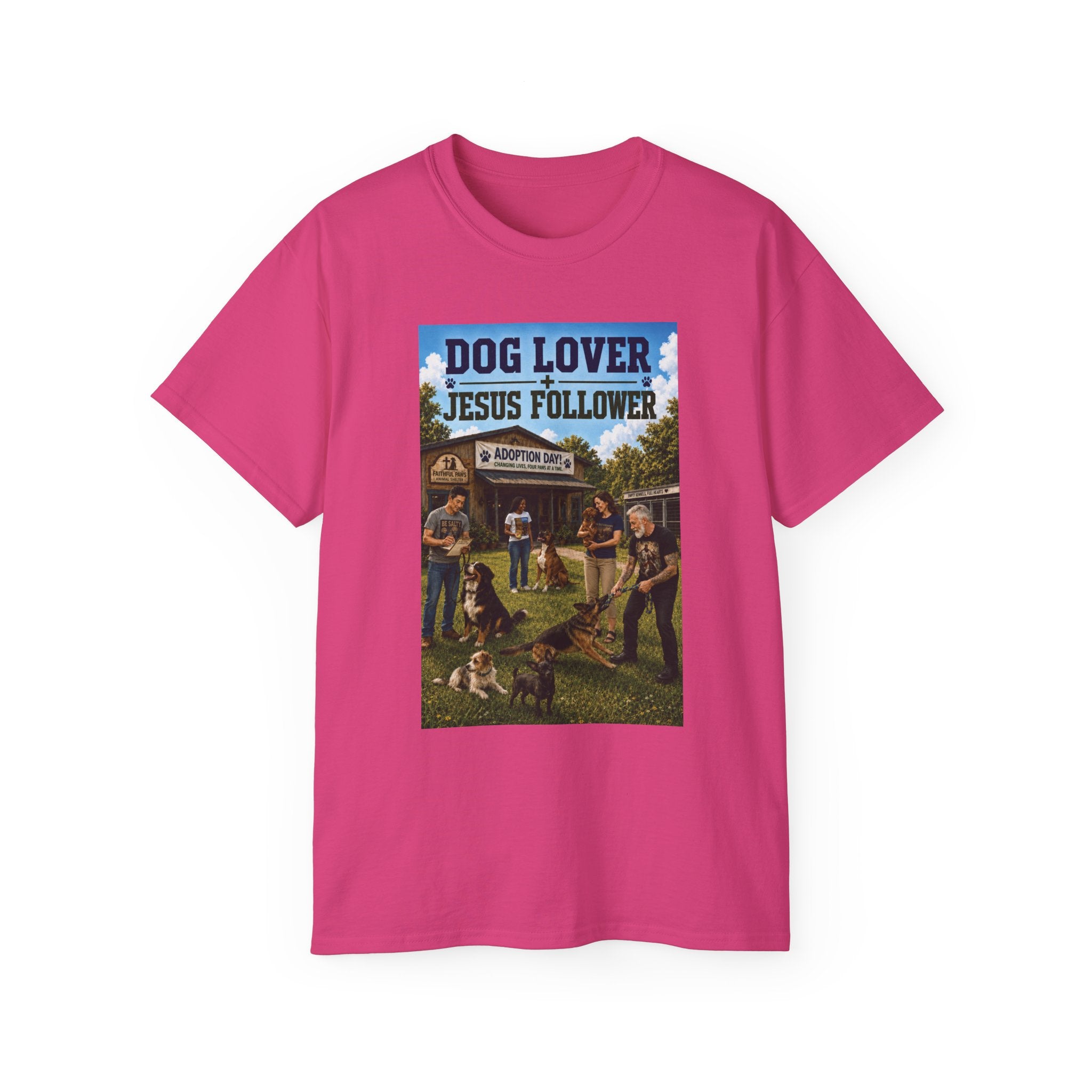 Jesus Follower Dog Lover T-Shirt — Proverbs 12:10 Dog adoption Faith Tee