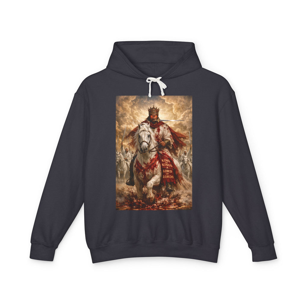 'Jesus Is Lord' Ad Variant Hoodie — with Revelation 19:11-16 Christian Graphic