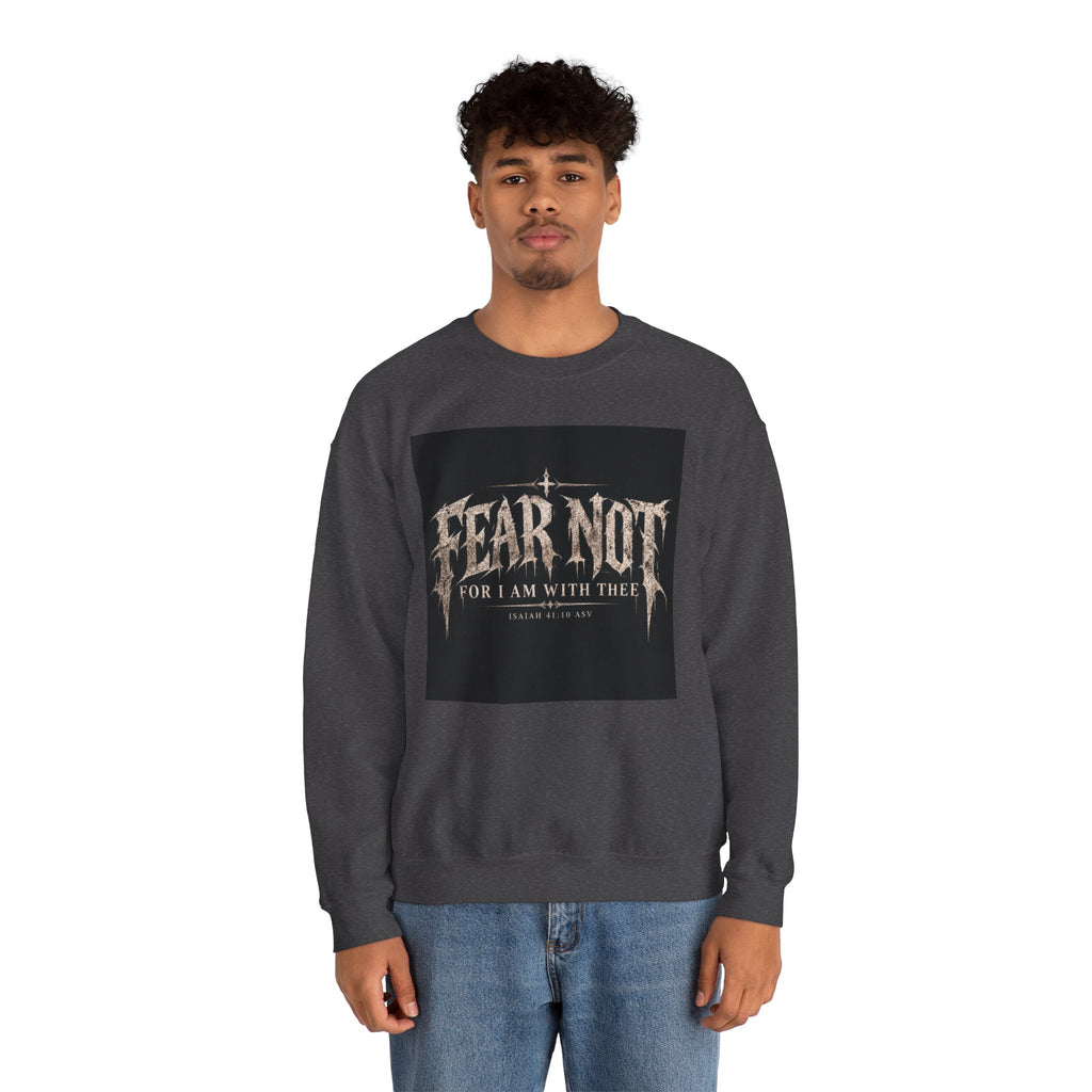 Fear Not Crewneck Sweatshirt Holiday October Edition — "Fear Not, For I Am With Thee" Christian Graphic Pullover