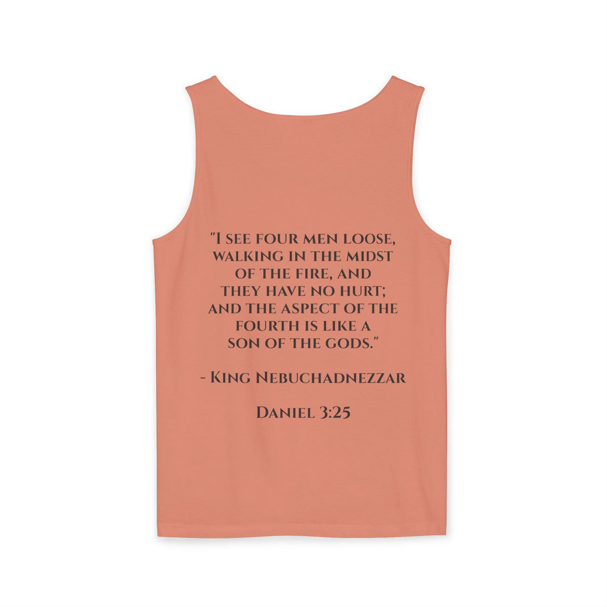 'Not Alone' Tank Top — Jesus with Four Men, Daniel 3:25 Scripture Tank