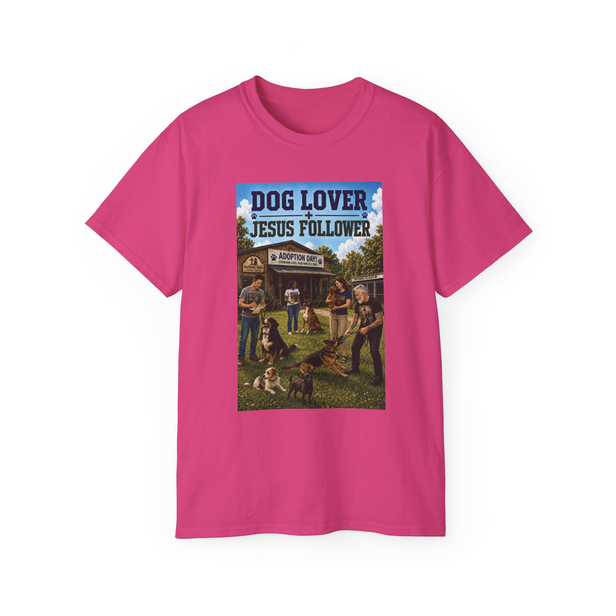 Jesus Follower Dog Lover T-Shirt — Proverbs 12:10 Dog adoption Faith Tee