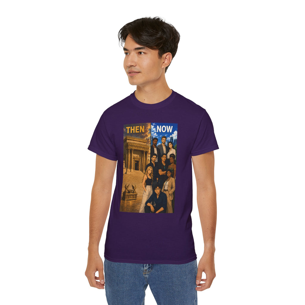 Then & Now Christian Graphic Tee — 2 Corinthians 6:16 Bible Verse Shirt