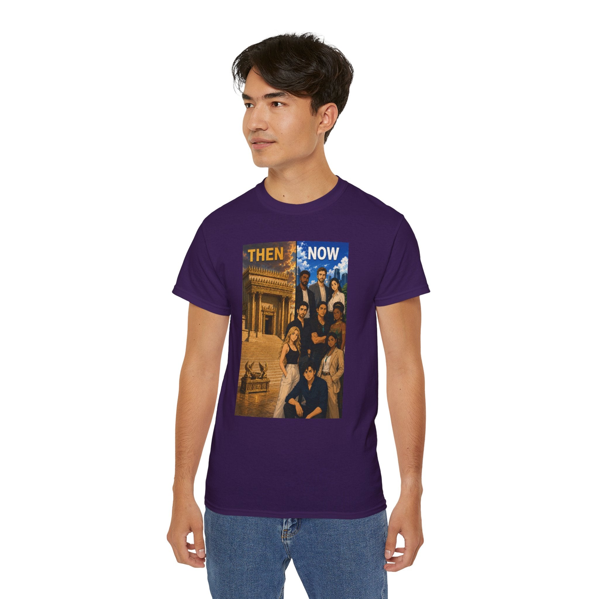 Then & Now Christian Graphic Tee — 2 Corinthians 6:16 Bible Verse Shirt