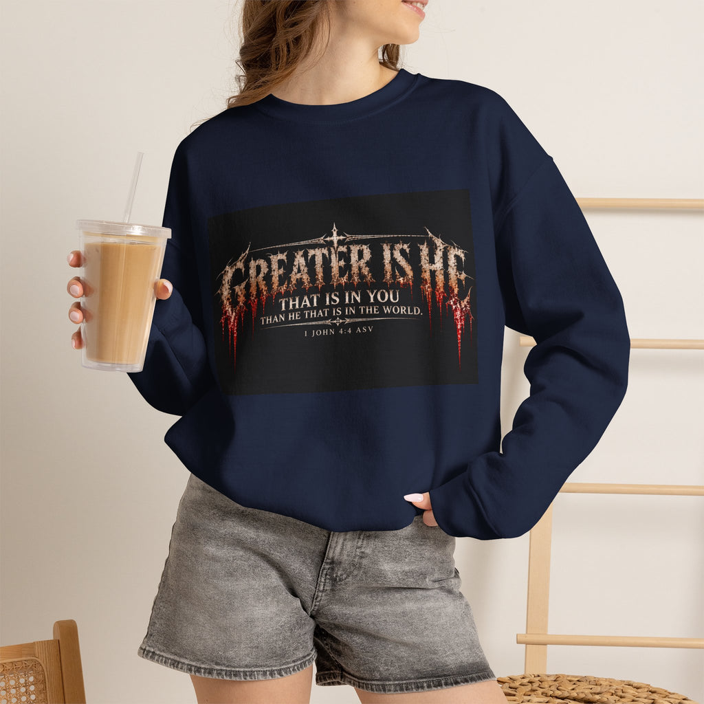 "Greater Is He" Holiday October Edition Cross Design