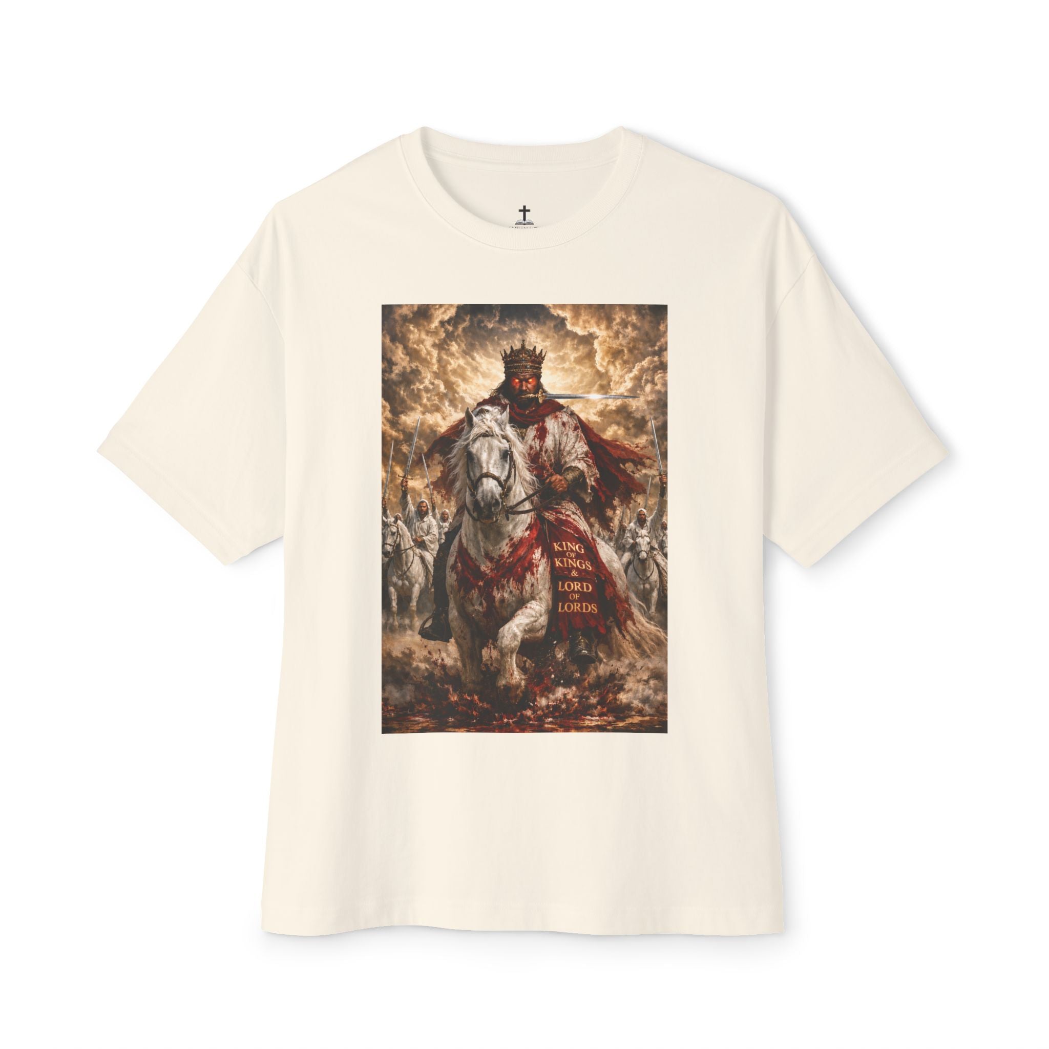 Jesus Is Lord Tee — King on White Horse Christian Graphic T‑Shirt (Rev. 19:11-16)