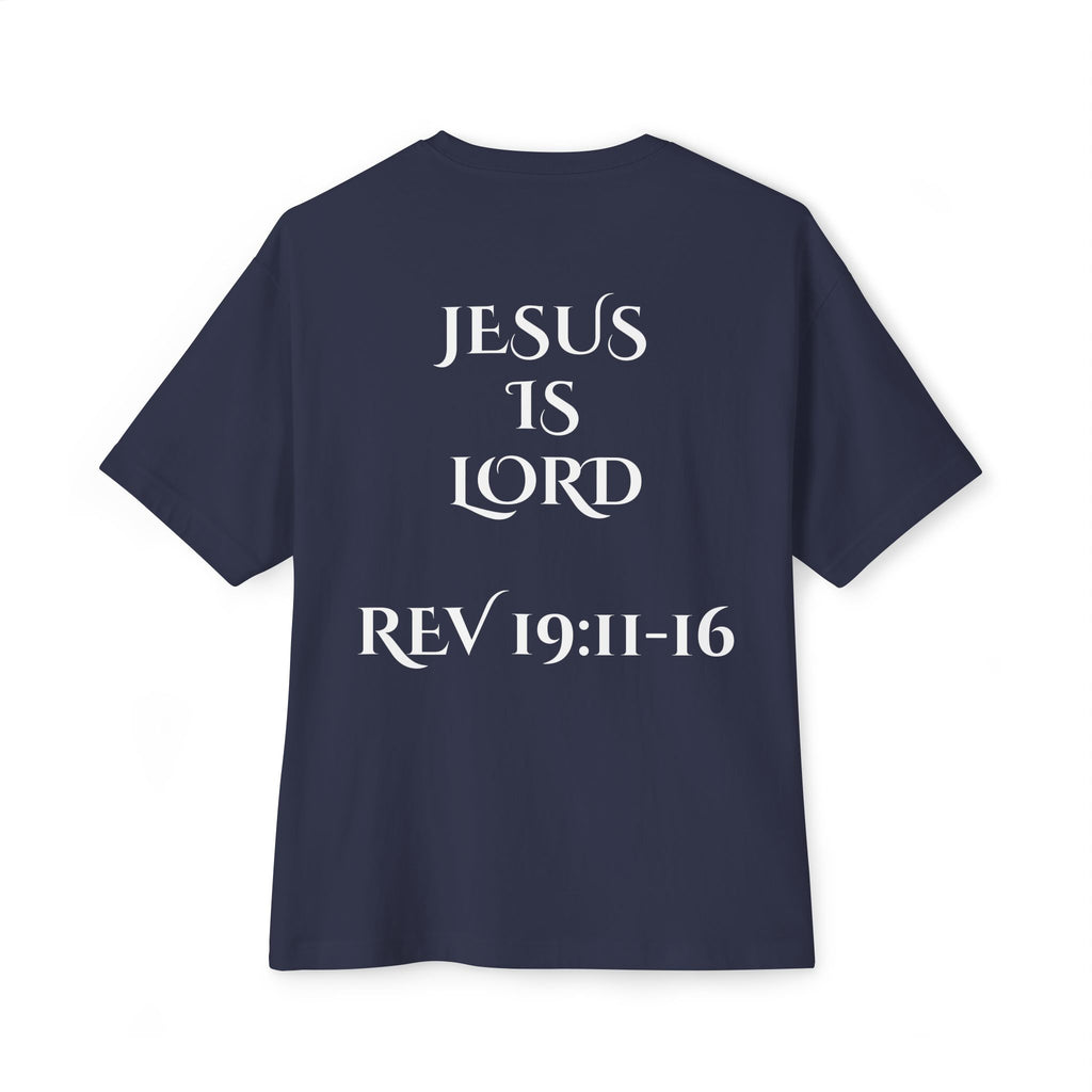 Jesus Is Lord Tee — King on White Horse Christian Graphic T‑Shirt (Rev. 19:11-16)