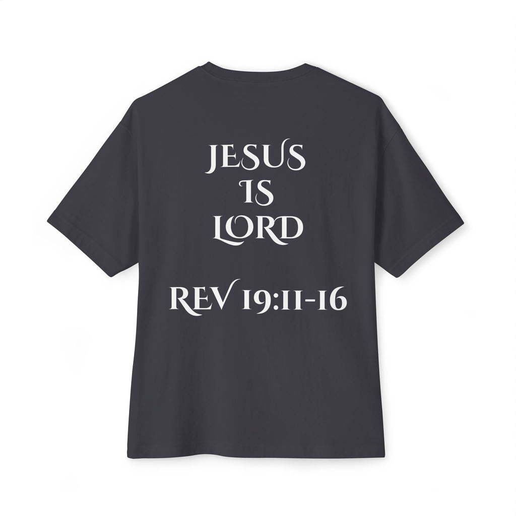 Jesus Is Lord Tee — King on White Horse Christian Graphic T‑Shirt (Rev. 19:11-16)